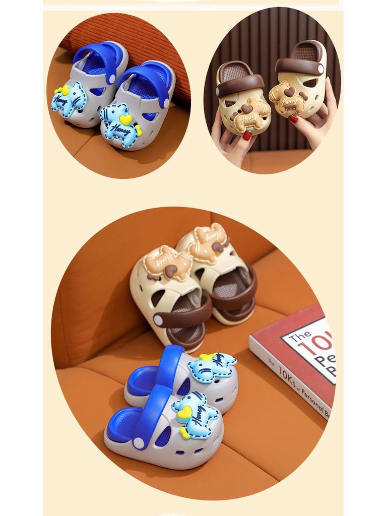 Kinder Crocs-Style EVA Rutschfeste Sommer Cartoon Hausschuhe für Jungen & Mädchen, Indoor & Strand Kleinkinderschuhe.