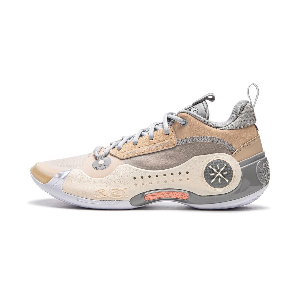 Li Ning WOW 10 Way Of Wade 10 Niedrige Basketballschuhe Herren Sandfarbenes Umbra ABAS083-20