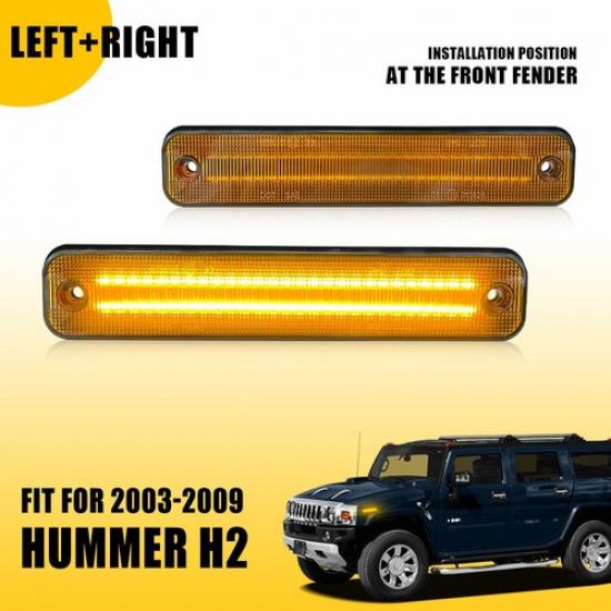 Для 03-2009 Hummer H2 затемненные передние оранжевые светодиодные боковые габаритные огни Автоаксессуар