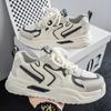 Autumn men's shoes new breathable mesh white shoes trendy versatile platform sports shoes casual board shoes daddy trendy shoes