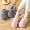 Mao Mao cotton slippers for home use in winter for couples, comfortable thick soles, non-slip and velvet to keep warm 2025 new cotton shoes