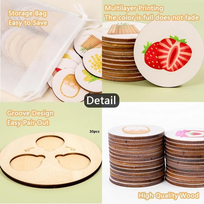 Children Montessori Toys Food Decomposition Board Game Kid Puzzle Animal Plant Cognitive Logical Thinking Training Education Toy