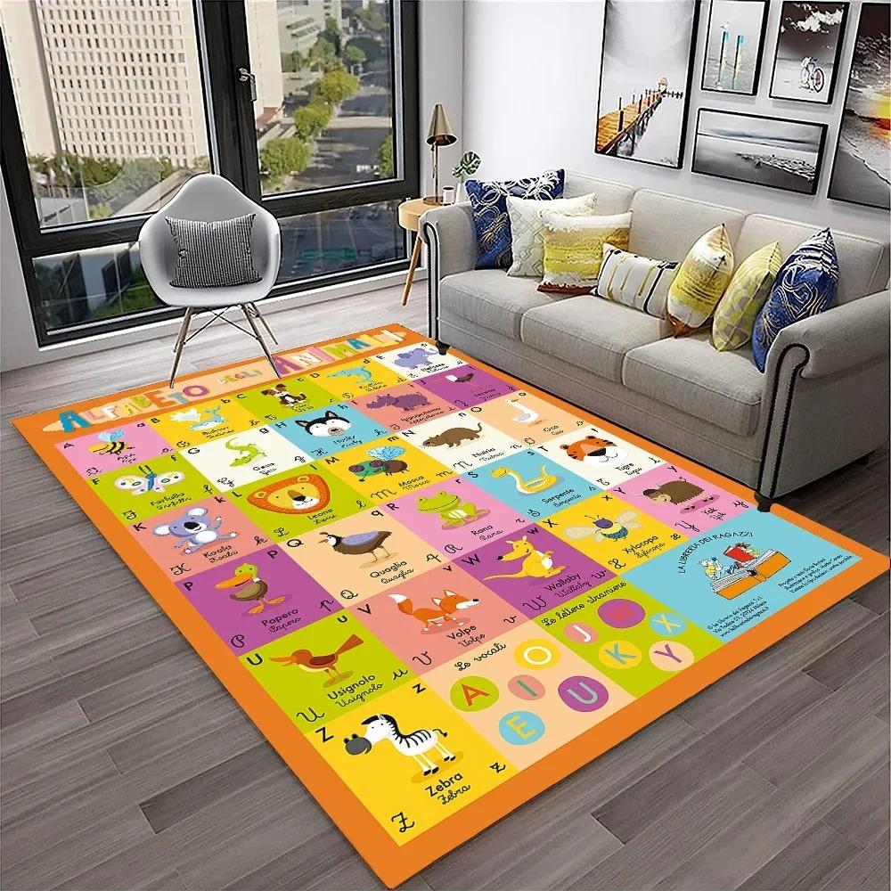 Alphabet ABC Carpet Early Education Cartoon Children Crawling Rugs Non-slip Bedroom Living Room Sofa Home Decoration Floor Mat