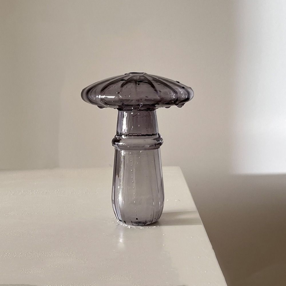 Glass Hydroponic Flower Pot Mushroom Shaped Flower Arrangement Container Mini Flower Vase  Home