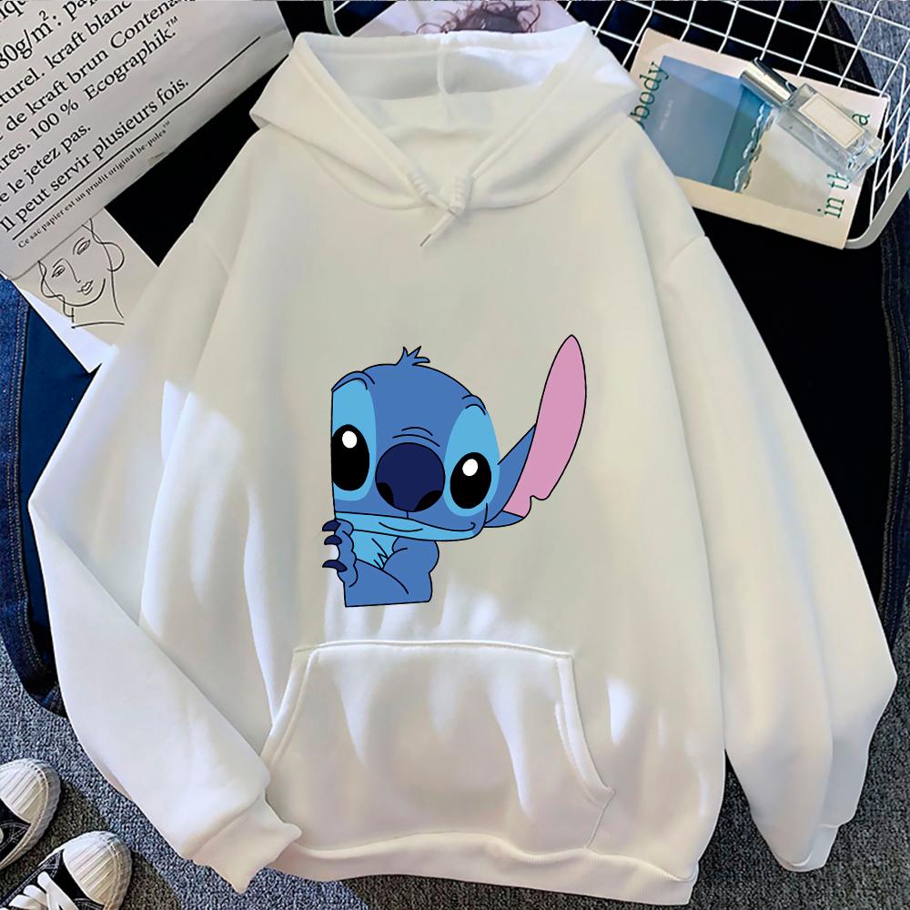 Kluci Holky Disney Stitch Angel Kreslený Zábavný Potisk Podzim a Zima Top s Dlouhým Rukávem Dětská Ležérní Pohodlná Měkká Mikina s Kapucí