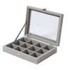 Deluxe Glass Window Jewelry Box with Velvet Interior for Earrings Rings and Bracelets