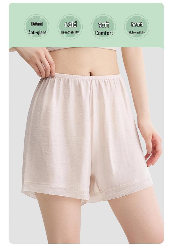 Women's Sheer Ice Silk Safety Shorts, Summer Lightweight No-Roll, Wear Inside or Out