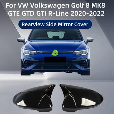 Car Styling For VW Volkswagen Golf 8 MK8 GTE GTD GTI R-Line ~ Side Rearview Mirror Cover Cap Trim With Horn Accessory