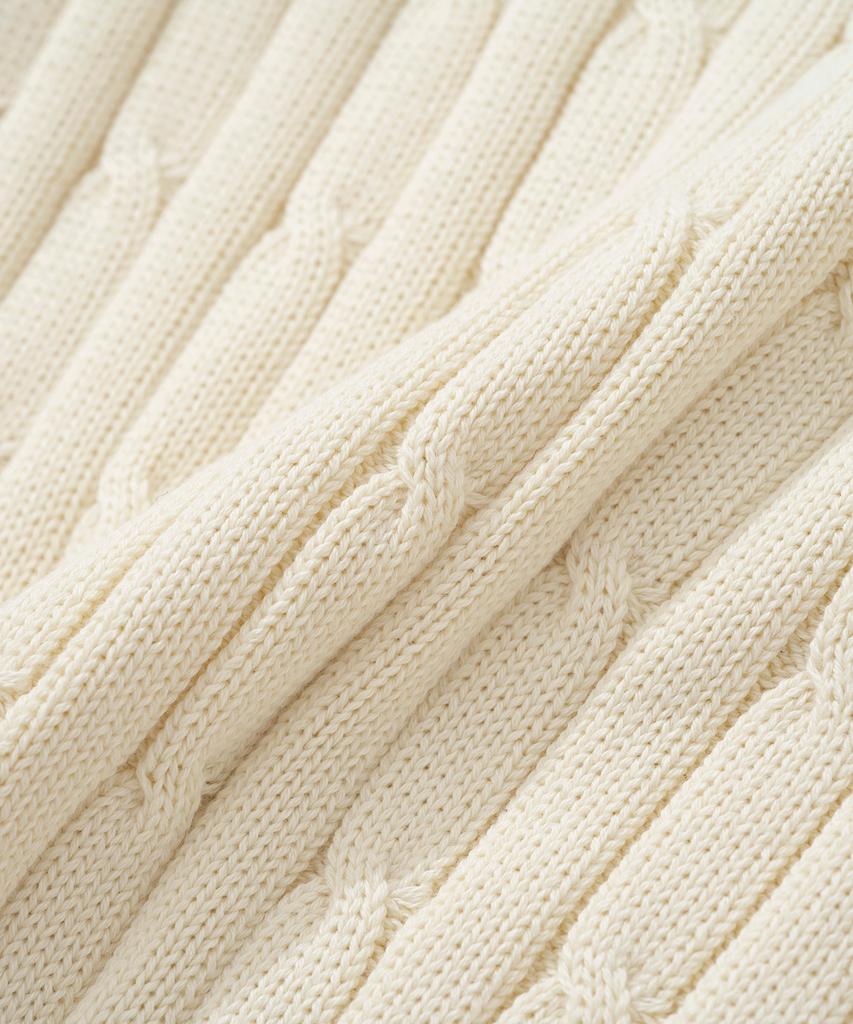 KNITTED [Nitied X Fashion Planet] Cable Round Knit Cream