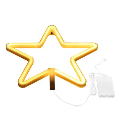 Yıldız Şekli LED Işık Neon Tabela Neon Işık Doğum Günü Partisi Oturma Odası USB/Pil ile Çalışır Sıcak