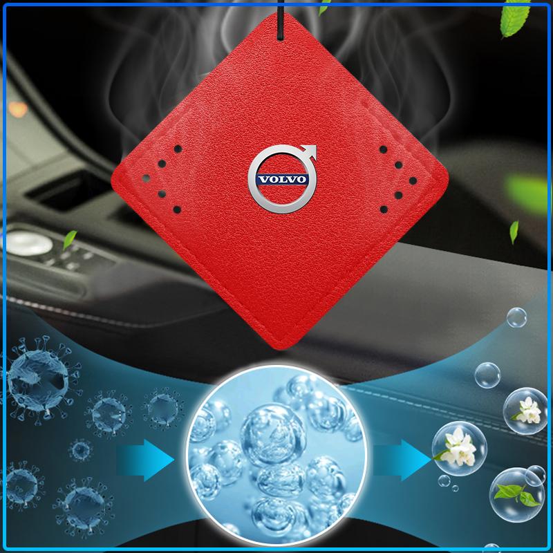 Car Aromatherapy Diffuser Necklace Fresh Air Suede Pendant 6 Scents For Volvo XC90 XC60 XC70 XC40 V90 V60 V40 C70 C30 S80