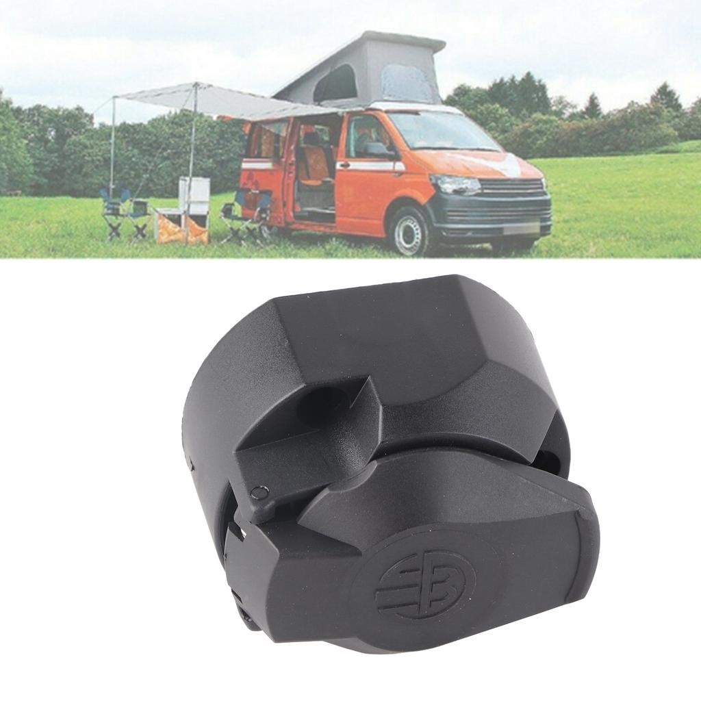 7 Pin European Trailer Connector Socket with 1.5m 4.9ft Cable for Commercial Vehicles Semi Trailers