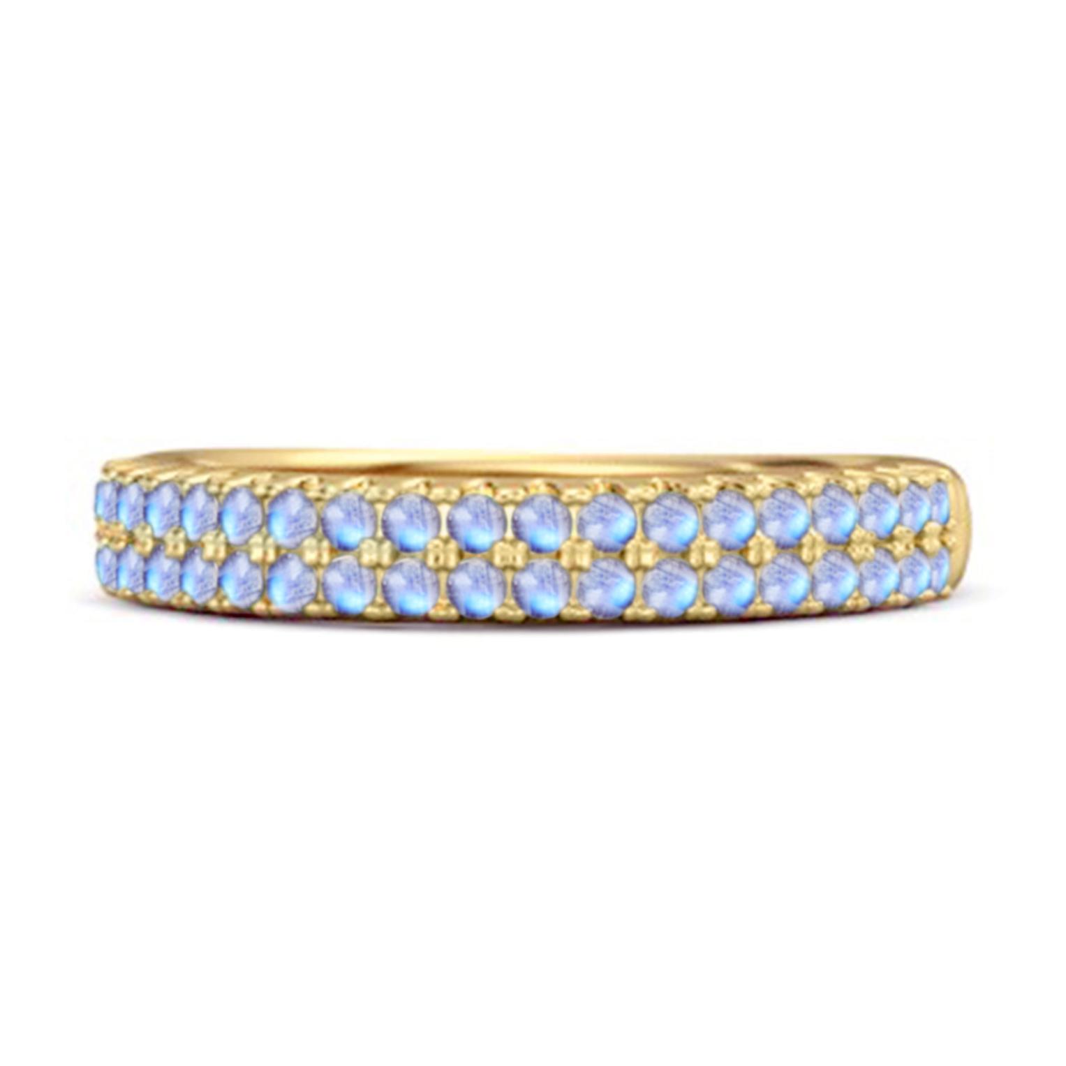 

Moonstone Topaz Eternity Band Ring - 925 Sterling Silver Gold Vermeil 11.5
