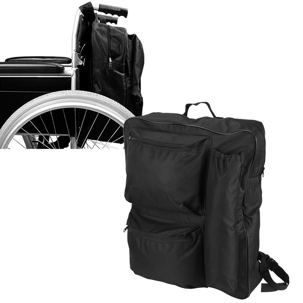 Large Capacity Wheelchair Storage Bag Black Color Waterproof Hanging Bag  For Wheelchair Users