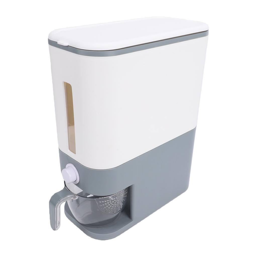 Rice Container 12kg Automatic Rice Dispenser One Button Portion Control Airtight Storage PP Kitchen Container for