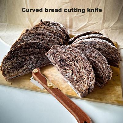 Brotschneider mit 5 Edelstahlklingen, geschnitztem Holzgriff, Sauerteigbrot, Bäcker, Ritzwerkzeug, Backzubehör für die Küche