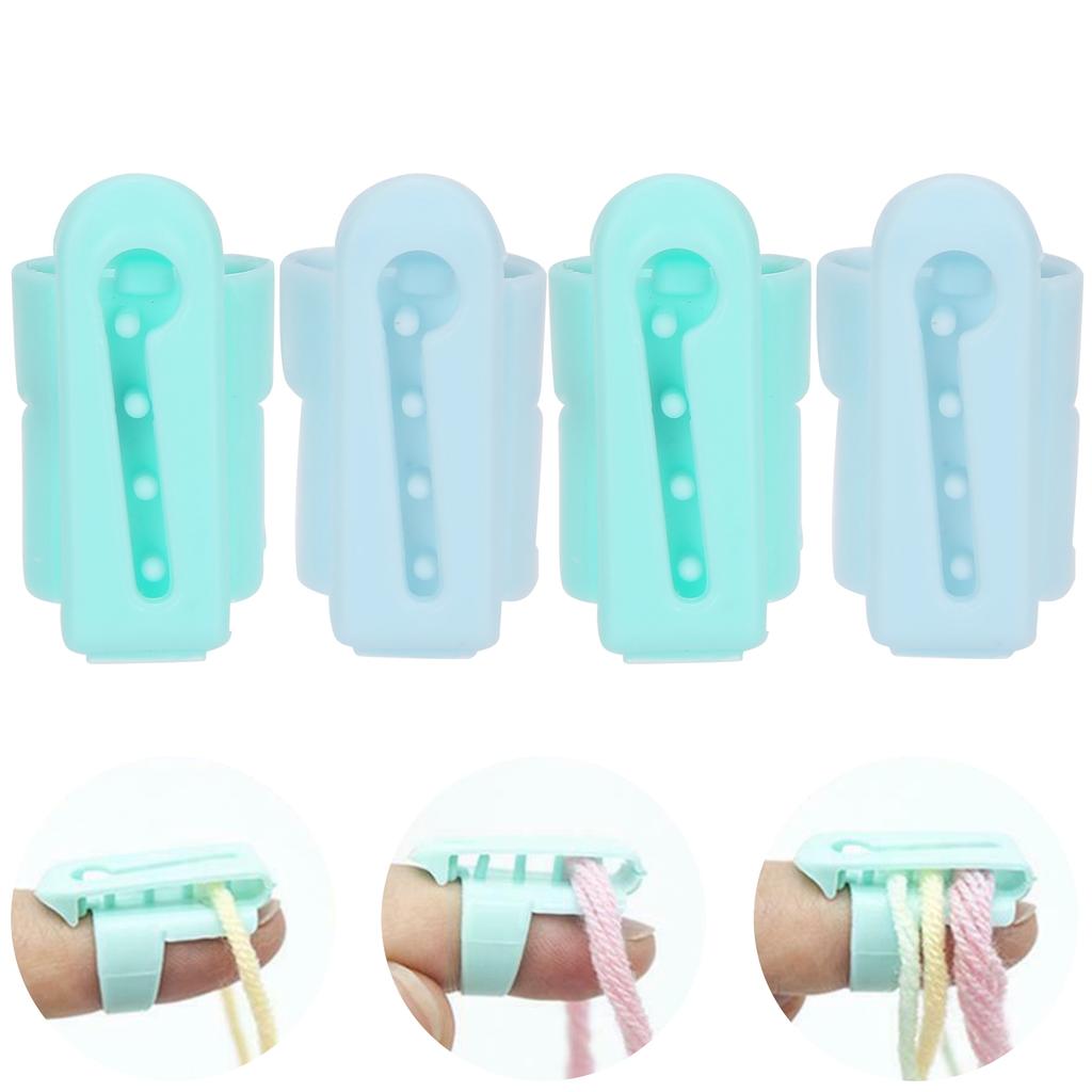 4Pcs Knitting Thimble Tool Plastic Finger Guides Sweater Wool Yarn Sewing Accessories