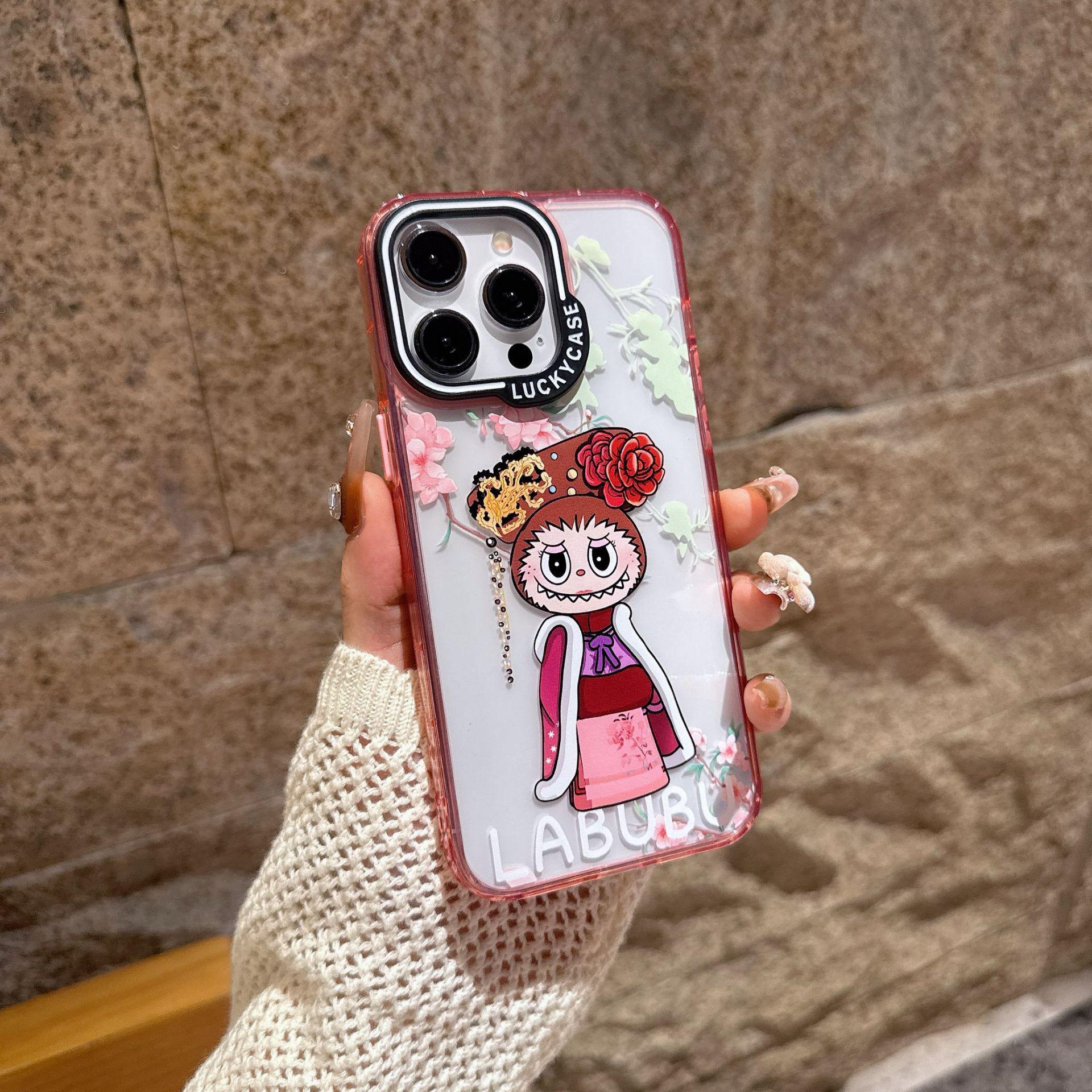 

Lucky Trendy Zhenhuan Labubu Series Чехол для iPhone 15 Pro для iPhone 16 Pro Max - Защита от падений iPhone 13 Pro