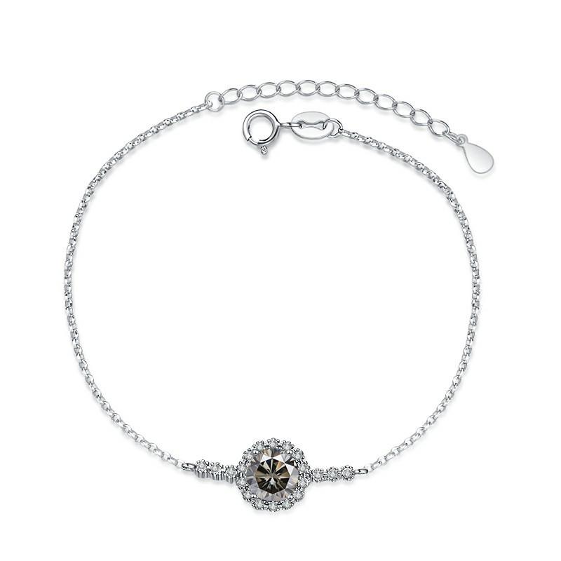 Bague Ringen S925 Sterling Silver Full Star Double Row Drill D Color Mossan Stone Bracelet Female Niche 1 Carat Mossan Diamond