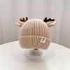 Infants and Toddlers Knitted Wool Hat Autumn and Winter Children's Christmas Antlers Thickened Warm Hat Ear Protector Pullover Hat 2080-1