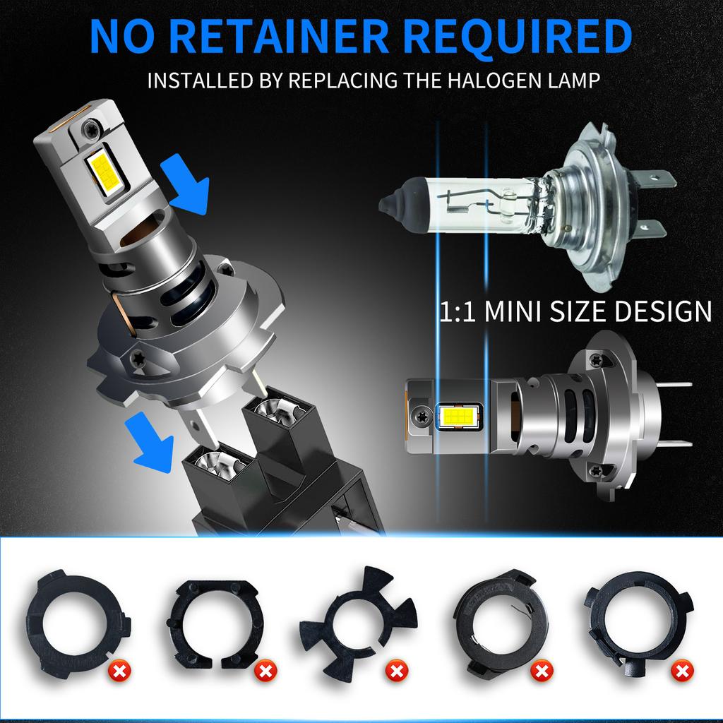 1pcs H7 LED Headlight Kit Mini Bulb 60W CSP for Car Headlamp 12V White H7 Led Turbo Automobile