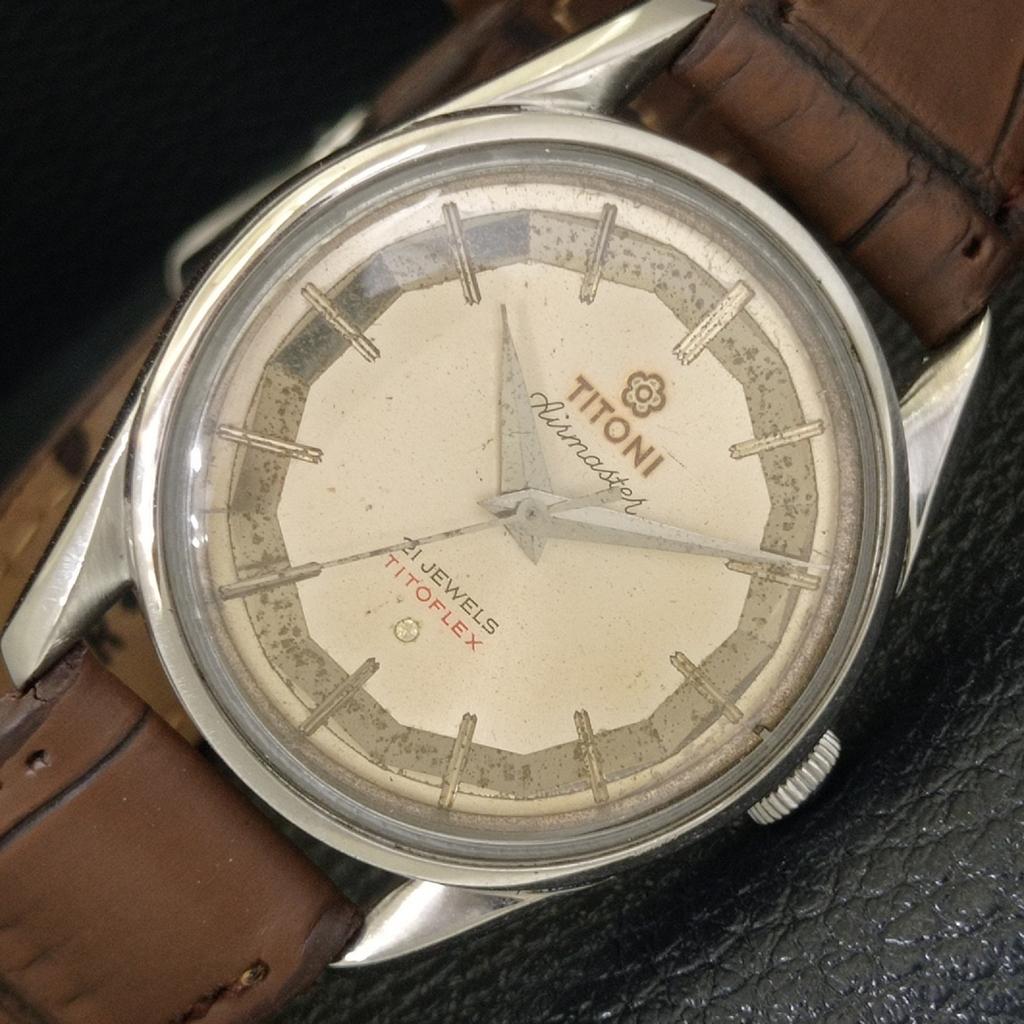 

TITONI AIRMASTER TITOFLEX VINTAGE HAND-WINDING SWISS MENS WATCH a703228-1 R213a-a703228