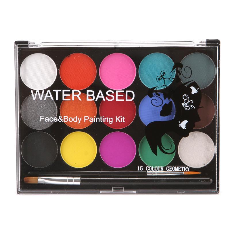 

15-Color Water-Soluble Body & Face Paint Cream for Halloween & Christmas FC1502 Box