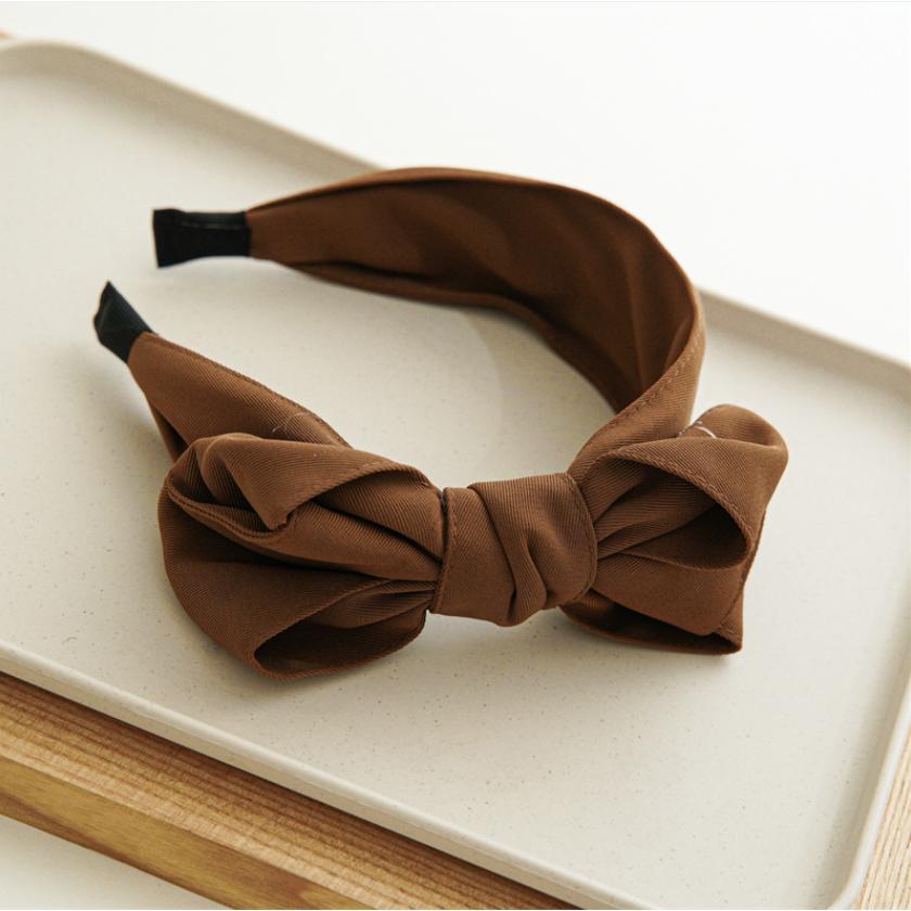 Solide Grote Kantige Meerlaagse Strik Haarband Dames Meisjes Brede Stof Geplooide Hoofdband Make-up Gezicht Wassen Haarband Haaraccessoires beige