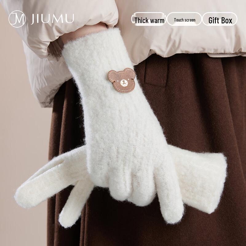 JIUMU Women's Winter Merino Wool Touchscreen Gloves