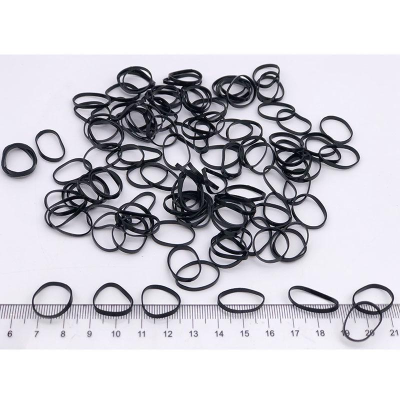 Thick Black Rubber Hair Ties - 1000 Pack