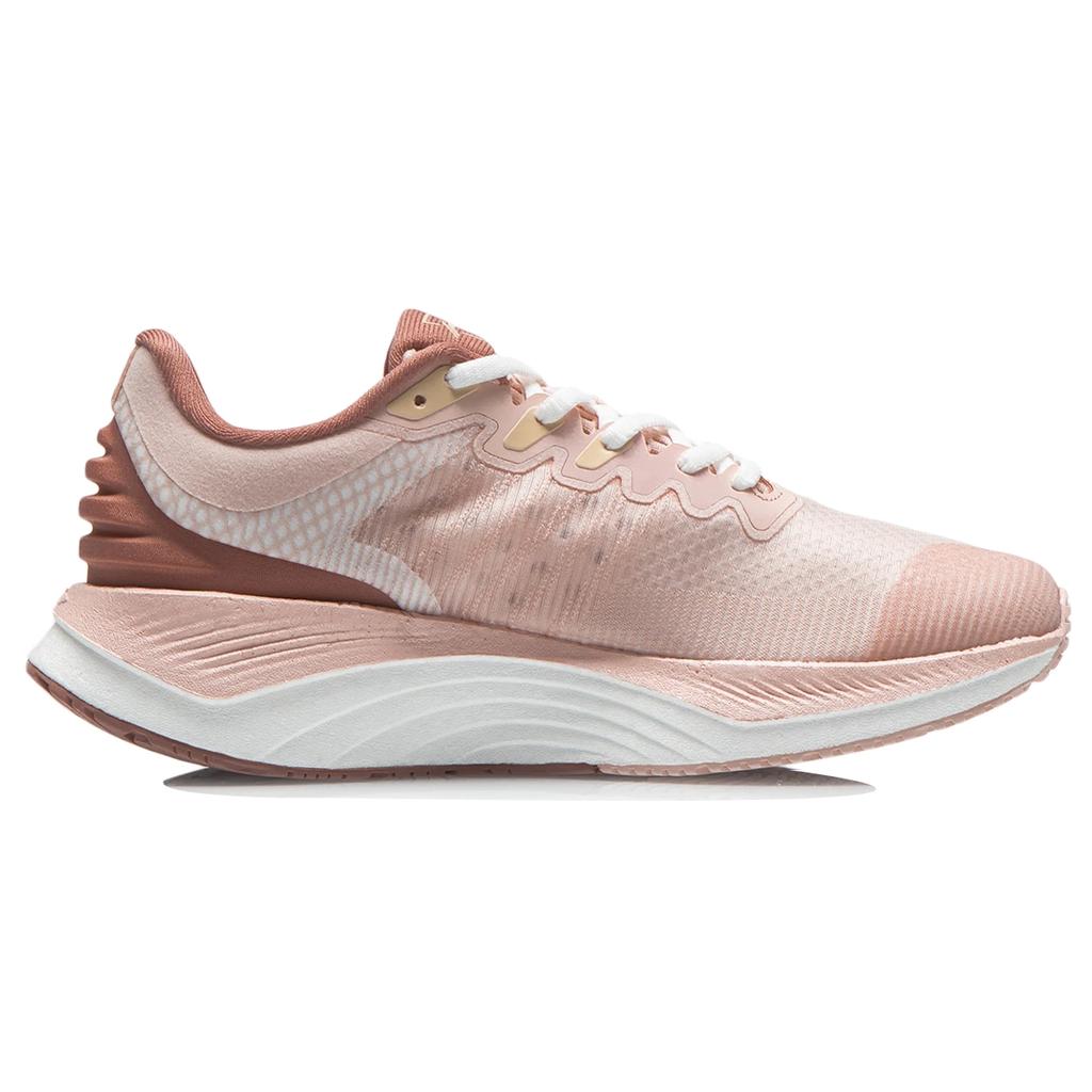 New LiNing YueYing Cushioned Wear Resistant Slip Resistant Low Top Running Shoes Women's Peach Orange Pink ARHR128-4