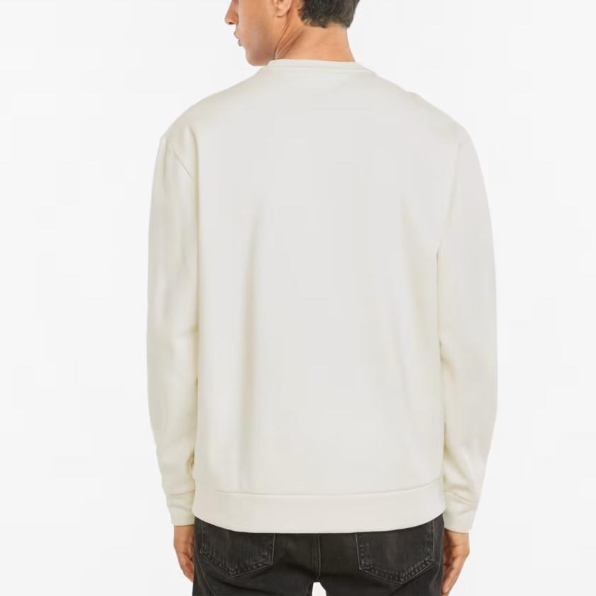 Puma Winterized Crew Logo Fleece-Lined Sport Knit Sweater Men Sweater Ivory 846545-73
