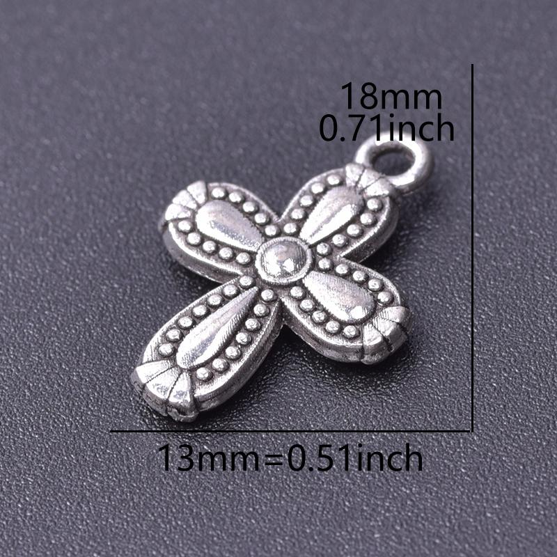 15pcs Crosses Charms Pendant Alloy Cross Metal Antique Silver Color Pendants Making DIY Handmade Jewelry Components Accessories