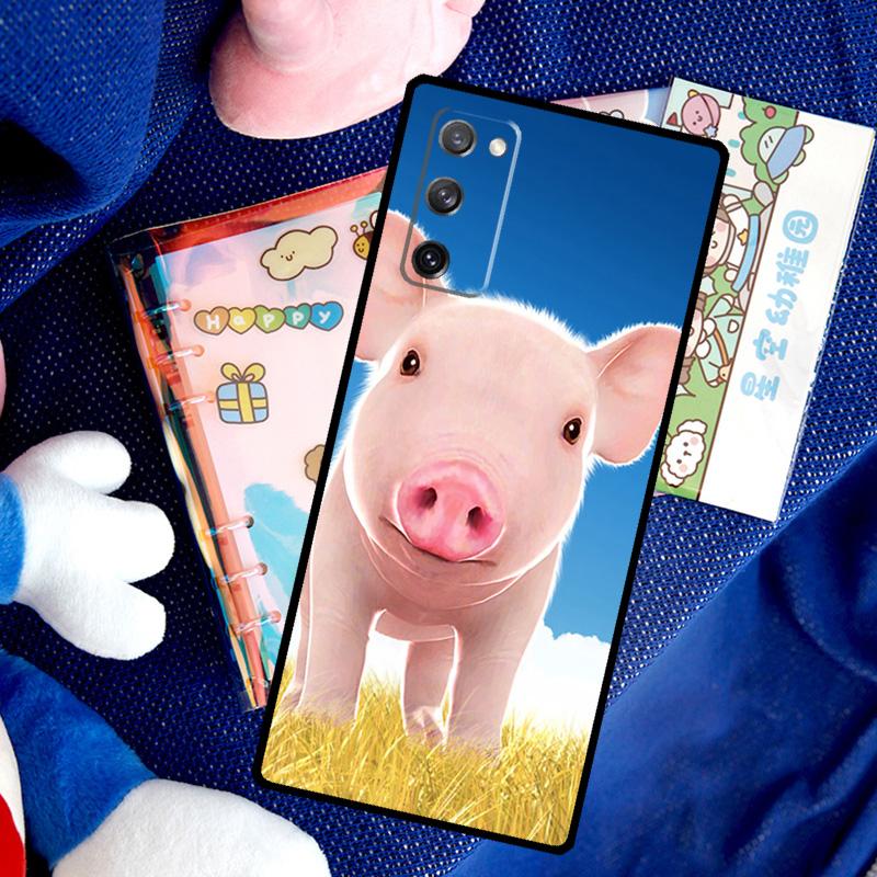 Funny Cute Lovely Pig Case For Samsung Galaxy S26 Ultra S25 S24 S23 S22 S21 S10 Plus S20 FE S25 Ultra Cover Funda
