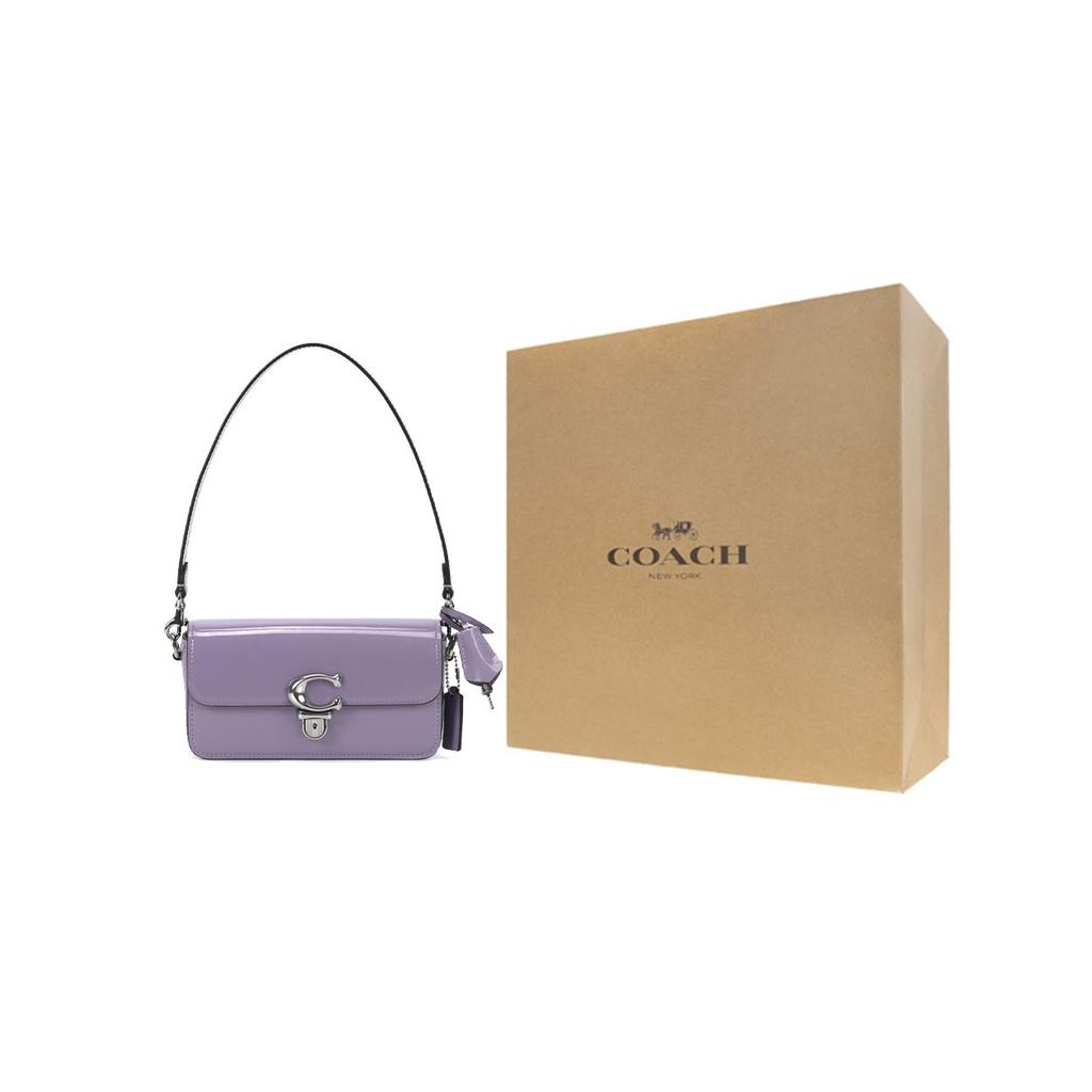 Coach Studio 20 Solid Color Detachable Shoulder Strap Push Button Flap Closure Leather Handheld Crossbody Shoulder Bag Women Handbags CE761-LHVHM