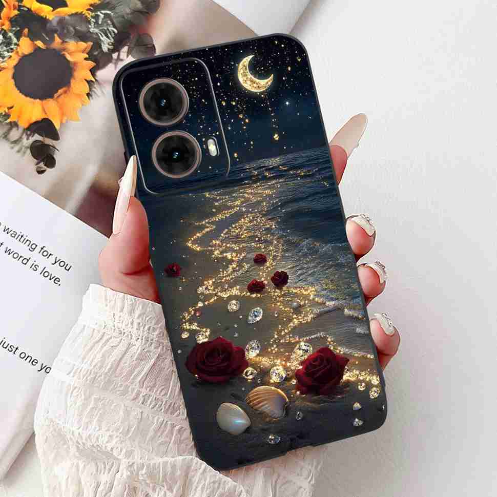 For Motorola Moto G85 5G 6.67" Case Sweet Love Flower Soft Silicone TPU Cover For Moto G85 G 85 XT2427-3 Shockproof Shell Bumper