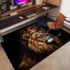 Majestic Lion Print Large Floor Mat, Non-Slip Washable Entrance Rug, Modern Animal Decor Carpet for Living Room Laundry Office