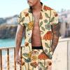 Floral Print Hawaiian Shirt Set 3D Print Casual Short Sleeve Beach Shorts Shirt Holiday Set
