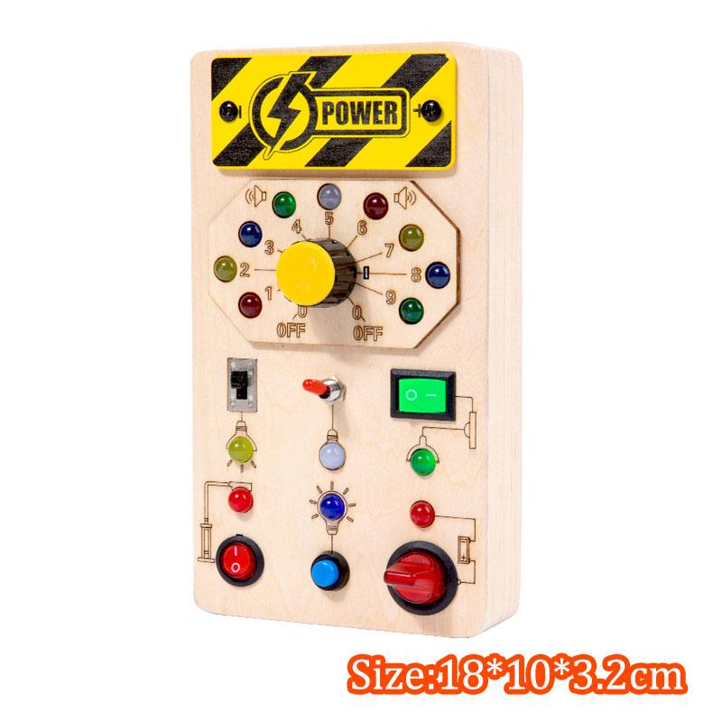 2 in 1 Montessori Busy Board Light Switch Games Toddlers Sensory Manipulation Board Parish Learning Activity Wooden Children Toy