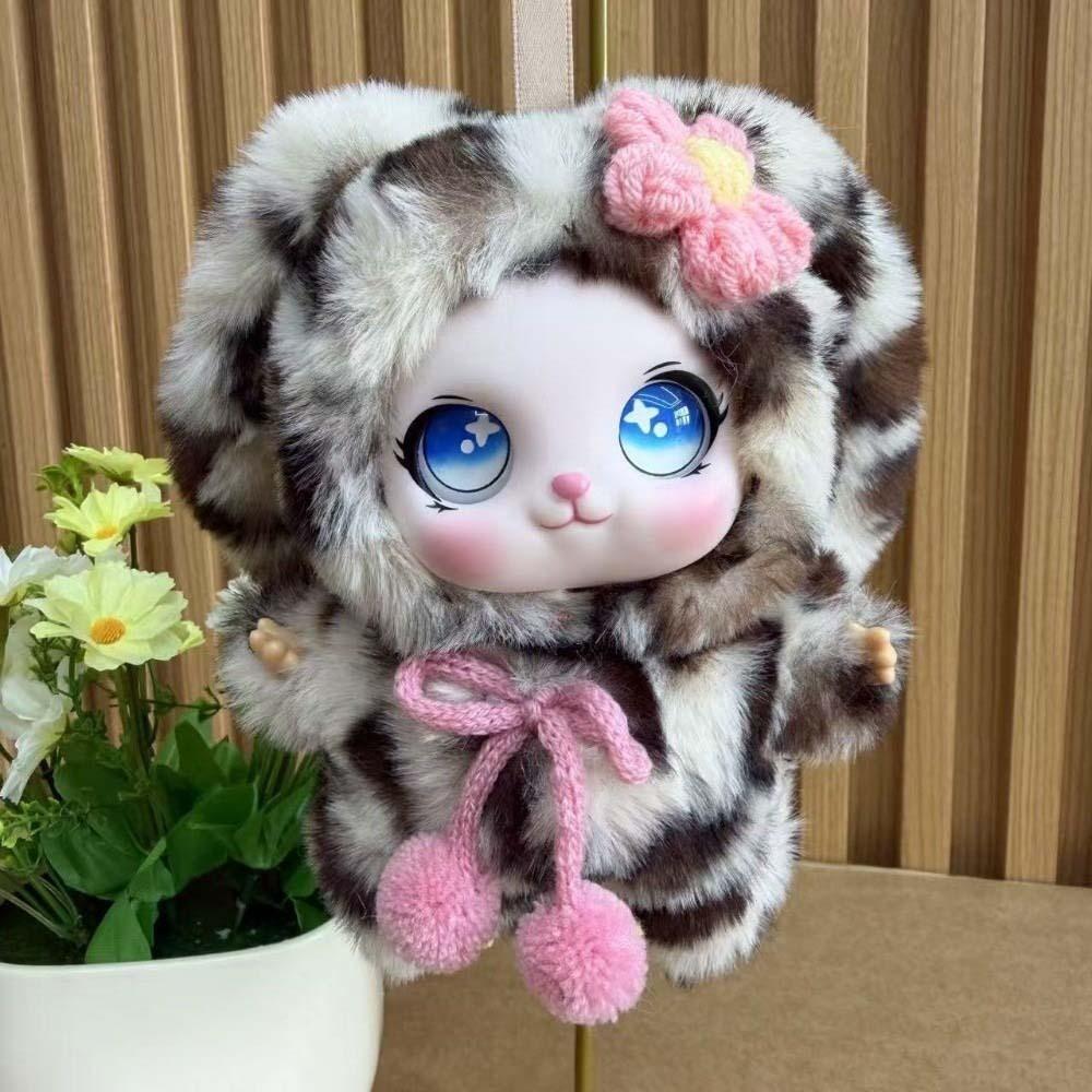 Leopard Print Rabbit Doll Figures Ornaments Bunny Plush Doll Pendant Kids Christmas Gifts