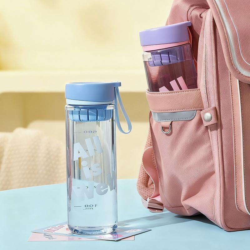 Female summer water cup student cute kettle portable with handle tea leak plastic cup