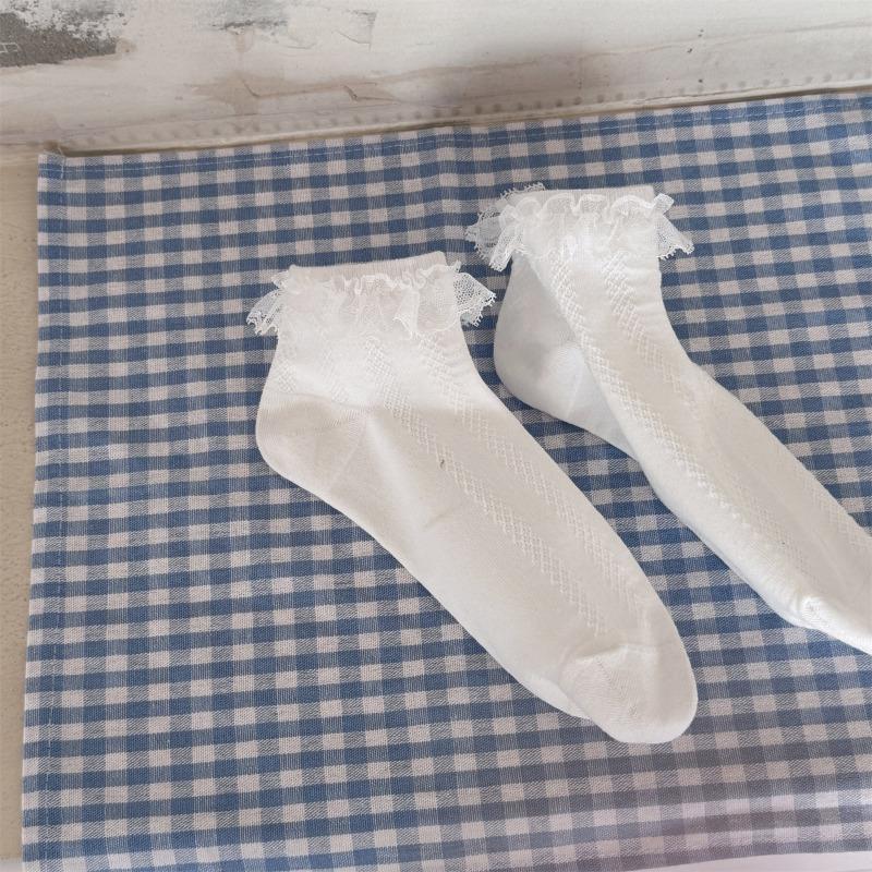 

Женские летние носки для отдыха, сладкие с бантом, влагоотводящие, дышащие, белые 1 pair