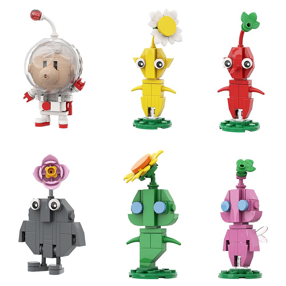 MOC Anime Pikmined Hocotate Olimar Asteroid Bausteine Set Monster Spiel