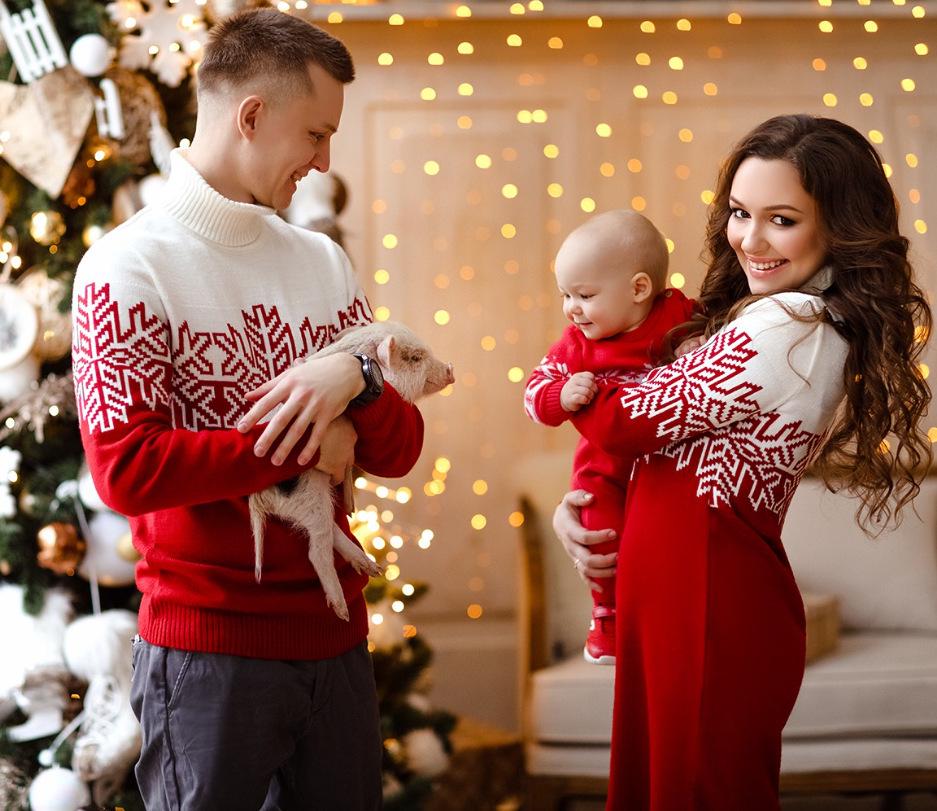2022 Christmas Parent-Child Jacquard Sweater Collection: Men's, Women's, and Children's Wear