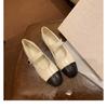 Sheepskin one-word belt color matching leather shoes gentle French light mouth Mary Jane shoes women's single shoes fairy flat shoes