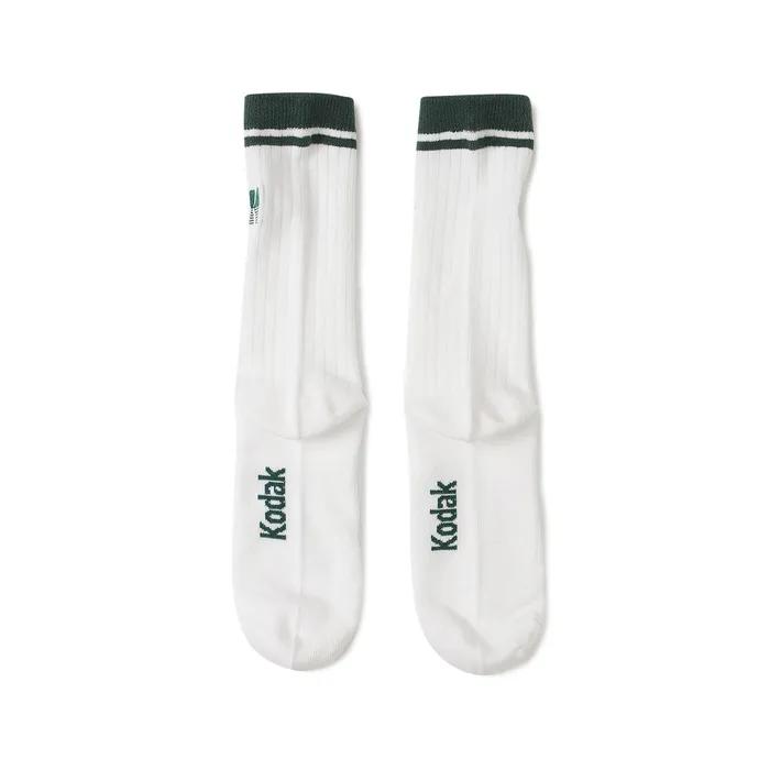 Symbol Embroidered Crew Socks GREEN