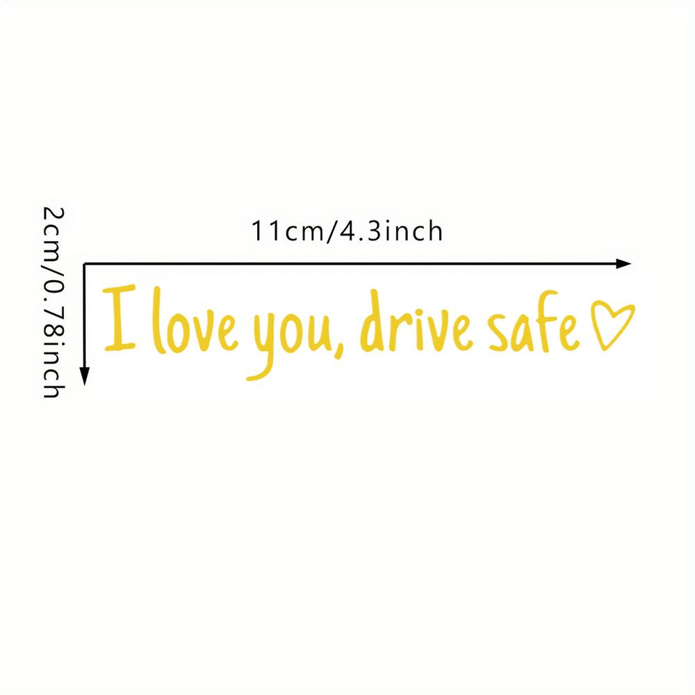 "I Love You Drive Safe" Mirror Decal, Waterproof Rear View Mirror Sticker Heartfelt Car Accessory for Drivers, Friends & Family
