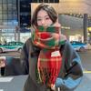 New gift christmas red scarf winter plaid scarf women's imitation cashmere versatile knitted shawl women