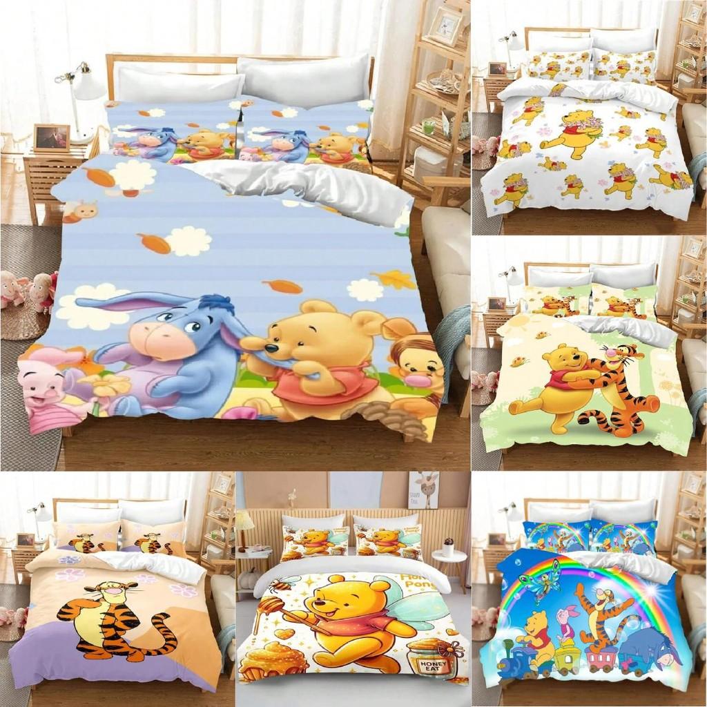 Set Biancheria da Letto per Bambini Winnie the Pooh in Flanella e Colori Vivaci per Decorazione Stanza Bambini