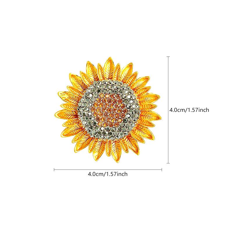 Unisex Sunflower Brooch: Elegant Suit Accessory, Versatile Coat Pin, Stylish Corsage